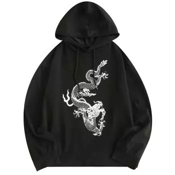 Модная мужская и женская повседневная толстовка с капюшоном и длинными рукавами с принтом L