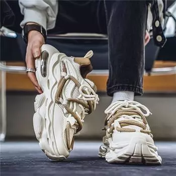 Модная мужская классическая повседневная удобная обувь для студентов, трендовые дышащие кроссовки для мальчиков и девочек на толстой подошве 39 серый