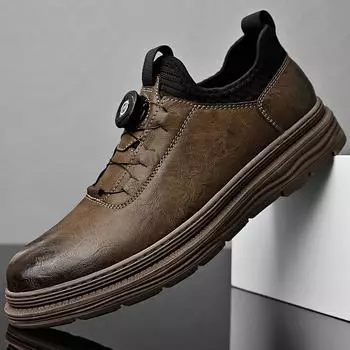 Модная мужская кожаная обувь, повседневная обувь 39 хаки