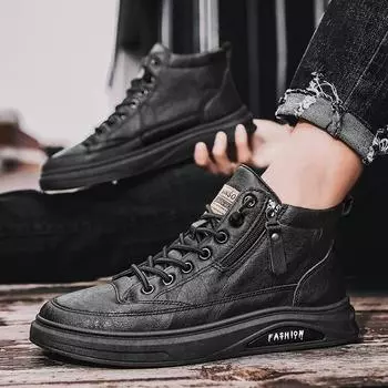 Модная мужская кожаная обувь Тенденции Мужская обувь Новые мужские ботинки Ботильоны Туфли на плоской подошве Высокие ботинки Кроссовки для мужчин на открытом воздухе Мужские мокасины 39 белый