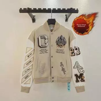 «Модная мужская куртка High Street весна-осень 2024 года — Гонконг, японский Харадзюку, корейский стиль» M бежевый