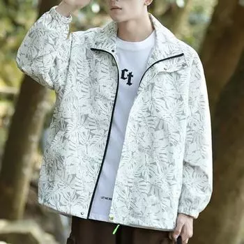 Модная мужская куртка свободного кроя, повседневная, ветрозащитная, водонепроницаемая, для походов, пара, модная ветровка M белый