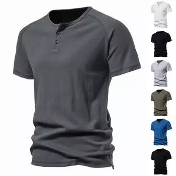 Модная мужская летняя однотонная однотонная рубашка с коротким рукавом, повседневная приталенная рубашка с эластичной нижней частью XXL синий