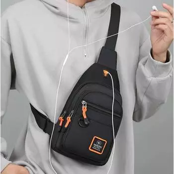 Модная мужская нагрудная сумка, легкая сумка из ткани Оксфорд, сумка через плечо, стильная повседневная мужская поясная сумка, мужская нагрудная сумка чёрный