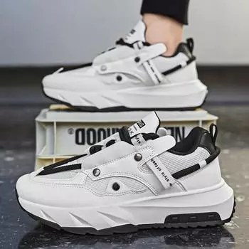 Модная мужская обувь, белые повседневные кроссовки, мужские спортивные прогулочные туфли на платформе, мужские кроссовки в уличном стиле 39 чёрный