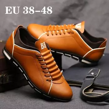 Модная мужская обувь больших размеров в британском стиле, мягкая и удобная обувь из искусственной кожи, уличная повседневная спортивная обувь 38 жёлтый