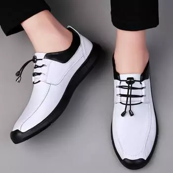 Модная мужская обувь для активного отдыха, мужская повседневная обувь, 2024 г. Новое поступление, мужская деловая обувь для вождения, натуральная кожа, мужские универсальные кроссовки 38 чёрный