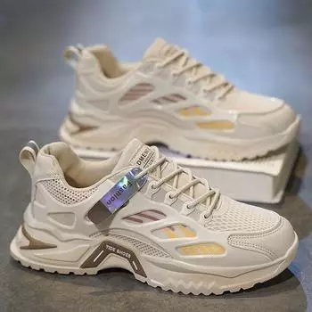 Модная мужская обувь для активного отдыха на воздушной подушке, кроссовки для бега, дизайнерские брендовые кроссовки на шнуровке, высокие кроссовки для тенниса, обувь для тренировок Zapatos 39 бежевый