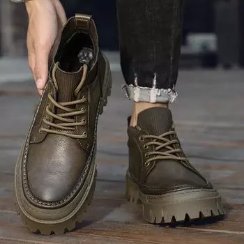 Модная мужская обувь для отдыха на открытом воздухе. Удобные кроссовки из натуральной кожи. Мужская повседневная обувь на шнуровке из натуральной кожи. Универсальная обувь для вождения. 38 чёрный