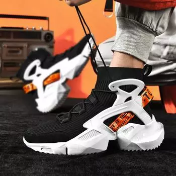 Модная мужская обувь для папы из иностранной торговли 2024 года, повседневная спортивная обувь с высоким берцем, сверхлегкая мужская обувь большого размера 39