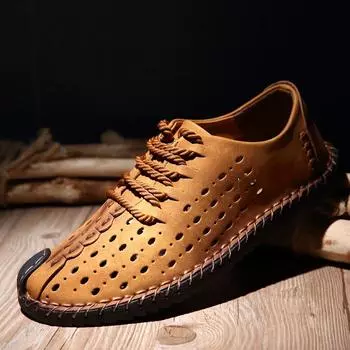 Модная мужская обувь для пешего туризма, летняя повседневная обувь, полые туфли, нескользящая обувь 48