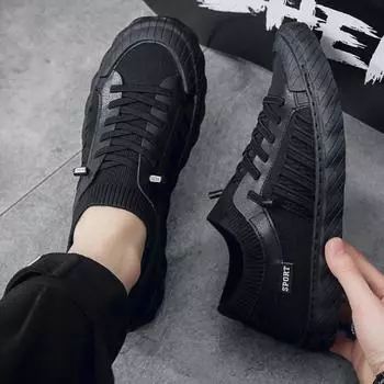 Модная мужская обувь, дышащая обувь для досок, повседневная обувь 39 чёрный