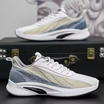 Модная мужская обувь Flyknit, весенне-летняя дышащая универсальная трендовая спортивная повседневная обувь 44 чёрный