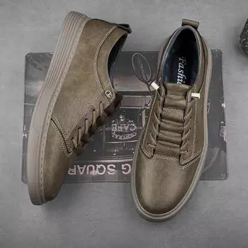 Модная мужская обувь из натуральной кожи, роскошная брендовая дизайнерская спортивная обувь 2024 года, высококачественная повседневная обувь, теннисные мокасины Masculino на шнуровке 38 чёрный