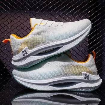 Модная мужская обувь Кроссовки на воздушной подушке Дышащая спортивная обувь для мужчин Кроссовки на шнуровке Удобная повседневная обувь для ходьбы 39 серый