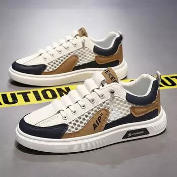 Модная мужская обувь, летняя повседневная обувь из дышащей сетки, тренд модных и удобных красивых туфель с полыми пластинами, мягкая подошва 39