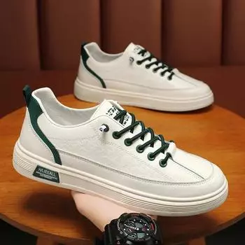 Модная мужская обувь Лето Весна Кроссовки Slip On Повседневные Скейтборд Кожаные Лоферы Роскошные Дизайнерские Уличные Спортивные Платформа Ботильоны Теннис 39 зелёный