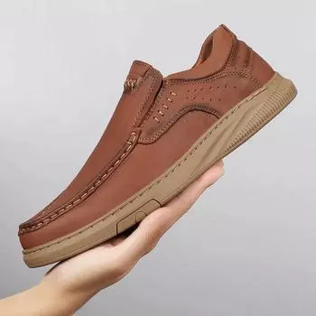 Модная мужская обувь, модная универсальная обувь для вождения, мужская натуральная кожа, деловая обувь, новое поступление, мужская удобная повседневная обувь 38 коричневый