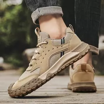 Модная мужская обувь осень 2024 года, новая модная обувь для активного отдыха, модная спортивная нескользящая одежда, легкая альпинистская обувь для мужчин 39 серый