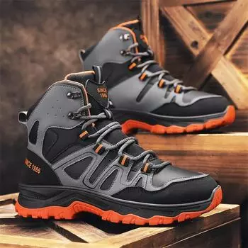 Модная мужская обувь осень-зима, высокие рабочие ботинки, противоскользящие походные ботинки, модная обувь, универсальные повседневные походные ботинки в британском стиле 39 серый