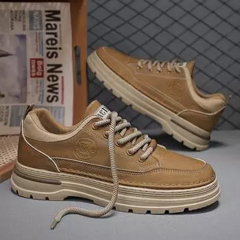 Модная мужская обувь, повседневная спортивная обувь с высоким верхом для мужчин, дизайнерские нескользящие ботинки на платформе для отдыха на открытом воздухе, рабочая защитная обувь для мужчин 39