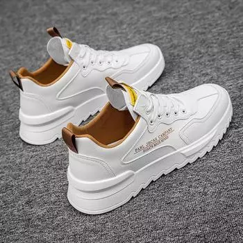 Модная мужская обувь Повседневные летние кроссовки на платформе для пешего туризма Модные роскошные кожаные мокасины Теннисные ботинки на плоской подошве Кроссовки 39 чёрный