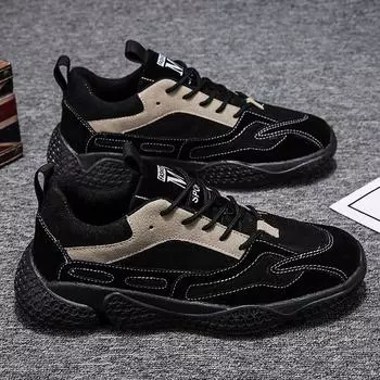 Модная мужская обувь с резиновой подошвой, уличные кроссовки, спортивная повседневная обувь, тренировочная мужская обувь 39 чёрный