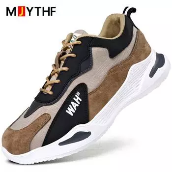 Модная мужская обувь со стальным носком, рабочие кроссовки, мужская неразрушимая рабочая обувь, ботинки, устойчивые к проколам, защитная обувь для мужчин 36