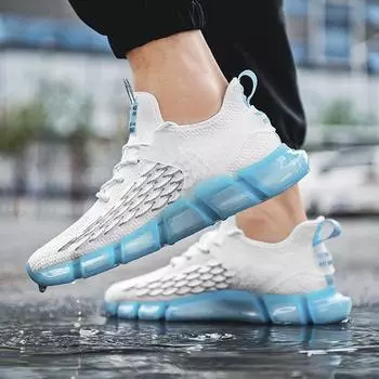 Модная мужская обувь со светоотражающими эффектами в виде рыбьей чешуи, повседневные спортивные кроссовки с сеткой, мужская повседневная обувь Tenis Masculino Adulto Sapato Masculino 39 небесно-голубой