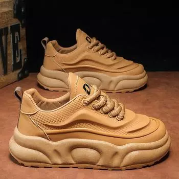Модная мужская обувь весна-осень на толстой подошве, модная уличная обувь для фотосъемки, повседневная обувь для молодежи, спортивная обувь для бега с противоскользящим покрытием 39