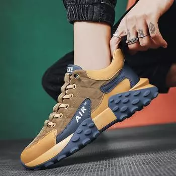 Модная мужская обувь, высококачественные мужские кроссовки, модная нескользящая повседневная обувь для отдыха на открытом воздухе, мужская весна 2024 года, удобная новая спортивная повседневная обувь 39 темно-коричневого