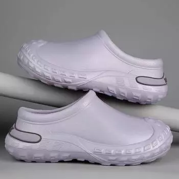 Модная мужская обувь, зимние кухонные тапочки, водонепроницаемая обувь из ЭВА для мужчин, повседневные тапочки для работы повара, популярная модель 38 бежевый