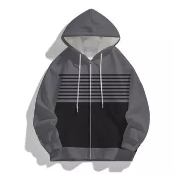 Модная мужская одежда весна осень новая полосатая толстовка с капюшоном мужская одежда спортивный кардиган толстовки с капюшоном на молнии M хаки