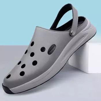 Модная мужская пляжная обувь, водонепроницаемая, нескользящая, мужская обувь для рыбалки и кемпинга, выдолбленная массажная подошва, сандалии, тапочки, бесплатная доставка 37 белый