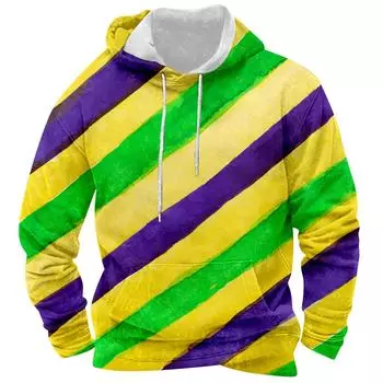 Модная мужская полосатая толстовка с капюшоном с 3D принтом, мужская толстовка с поясом и карманами, новинка S