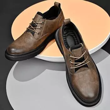 Модная мужская повседневная кожаная обувь 39 чёрный