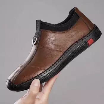 Модная мужская повседневная обувь, дизайнерская мужская обувь, кожаная брендовая модная обувь, лоферы на плоской подошве, роскошные мужские кроссовки, обувь на плоской подошве для мужчин 38 коричневый