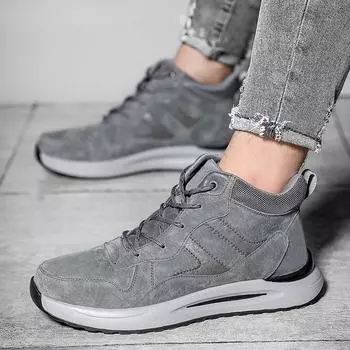 Модная мужская повседневная обувь для активного отдыха Повседневные мокасины на шнуровке Мужские мокасины Кожаные повседневные туфли Кроссовки на плоской подошве для ходьбы Альпинизм Путешествия 38 серый