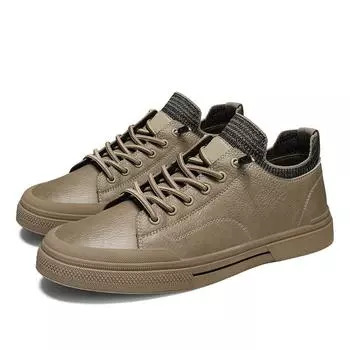 Модная мужская повседневная обувь из натуральной кожи, дышащая, удобная мужская обувь, мужские кроссовки, мужская обувь для скейтбординга, вулканизированная обувь 38