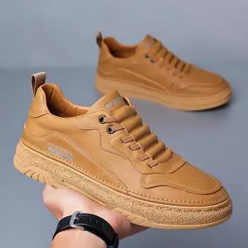 Модная мужская повседневная обувь из натуральной кожи, роскошные брендовые мягкие мужские кроссовки, дышащая, удобная платформа, нескользящая мужская обувь 44