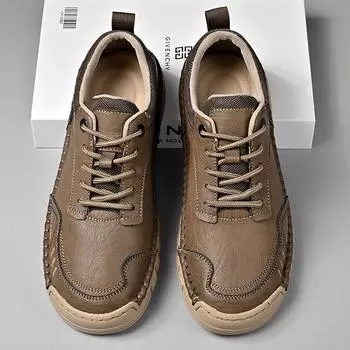 Модная мужская повседневная обувь из натуральной кожи, новые высококачественные кроссовки для бега, нескользящие, для офиса, дизайнерская обувь класса люкс, ручная работа, Hombre 38 чёрный