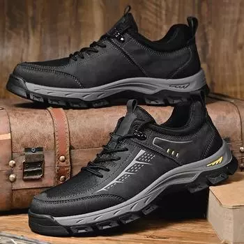 Модная мужская повседневная обувь из натуральной кожи для отдыха на открытом воздухе, удобная высококачественная мужская обувь Cassis Anke, нескользящая, Fats Trend, скальная обувь для мужчин 38 хаки