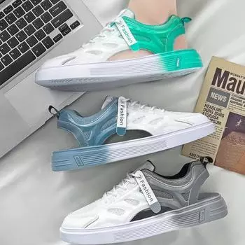 Модная мужская повседневная обувь, летние уличные дорожные кроссовки на шнуровке, нескользящие сандалии с дышащей сеткой, повседневные сандалии Tenis Masculina 39