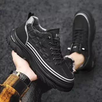 Модная мужская повседневная обувь, осень, новая, толстая подошва, увеличивающая рост, износостойкая кожа, водонепроницаемая, мужская, британский стиль, повседневная рабочая обувь 39 хаки