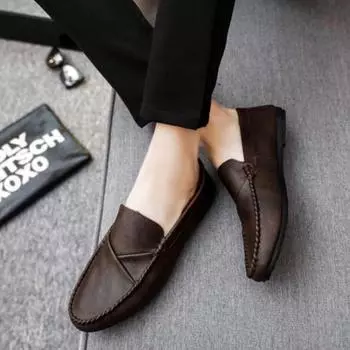 Модная мужская повседневная обувь Slip-on, мода 2024, новинка, мужская кожаная обувь, обычная классика, оригинал, высокое качество, для взрослых, дизайнер, элегантный PU 39