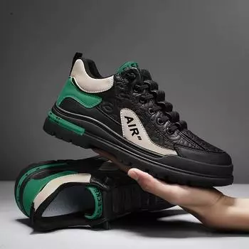 Модная мужская повседневная обувь SYTK Классические лоферы Противоскользящая платформа Осень Зима Мужские кожаные кроссовки Нескользящая ретро обувь для вождения 39