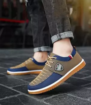 Модная мужская повседневная обувь Вулканизированные рабочие мокасины Сетчатые легкие мужские спортивные туфли Парусиновые туфли для мужчин 39 синий