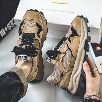 Модная мужская повседневная обувь Высококачественная брендовая мужская спортивная обувь Новые износостойкие нескользящие мужские туфли на толстой подошве Tenis Hombres 39 чёрный