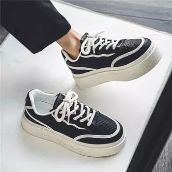 Модная мужская повседневная обувь. Высококачественные мужские кроссовки. Удобная мягкая износостойкая мужская обувь на платформе. 39 белый