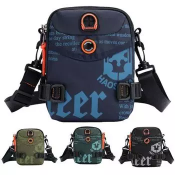 Модная мужская повседневная сумка через плечо с буквенным принтом, поясная сумка темно-синий